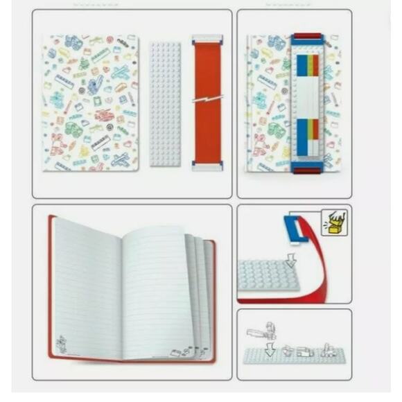 LEGO Hardcover Journal Stationery with Band Blue Building Bricks adaptable book - Picture 11 of 12